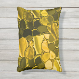 Almofada Para Ambientes Externos Peças amarelas ou douradas parecem ouro-metal