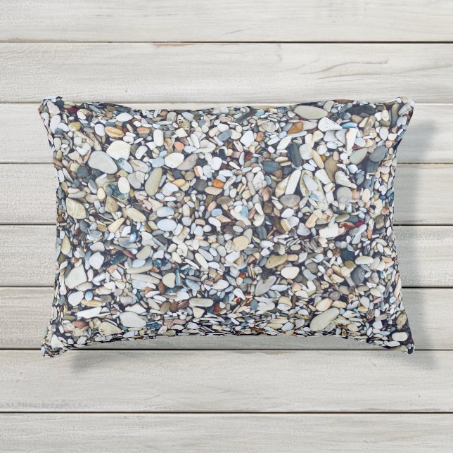 Almofada Para Ambientes Externos Pedras de Praia (Frente)