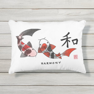 Almofada Para Ambientes Externos Peixes de Koi com o travesseiro do caráter da