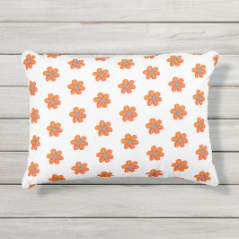 Almofada Para Ambientes Externos Pequeno Padrão de Flores Laranja
