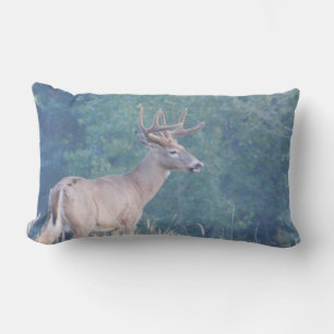 Almofada Para Ambientes Externos Perfil dos cervos de Whitetail no travesseiro