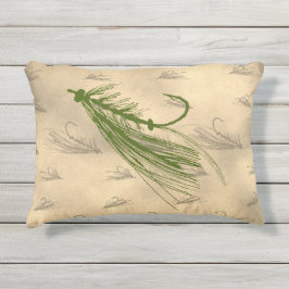 Almofada Para Ambientes Externos Pesca com moscas - Arte com moscas-da-safra