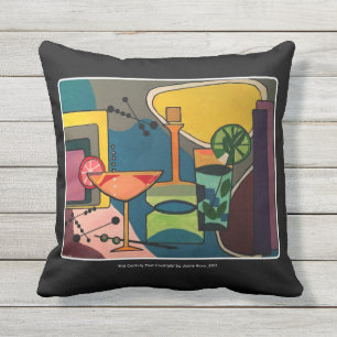 Almofada Para Ambientes Externos Pintura do 'Meio século Mod Cocktails' em um