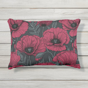 Almofada Para Ambientes Externos Poppies em Viva Magenta