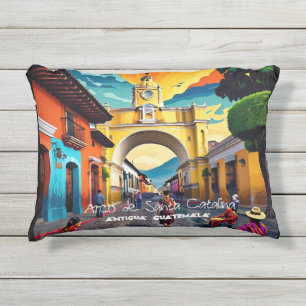Almofada Para Ambientes Externos Poster vintage Guatemala Antígua Viagem