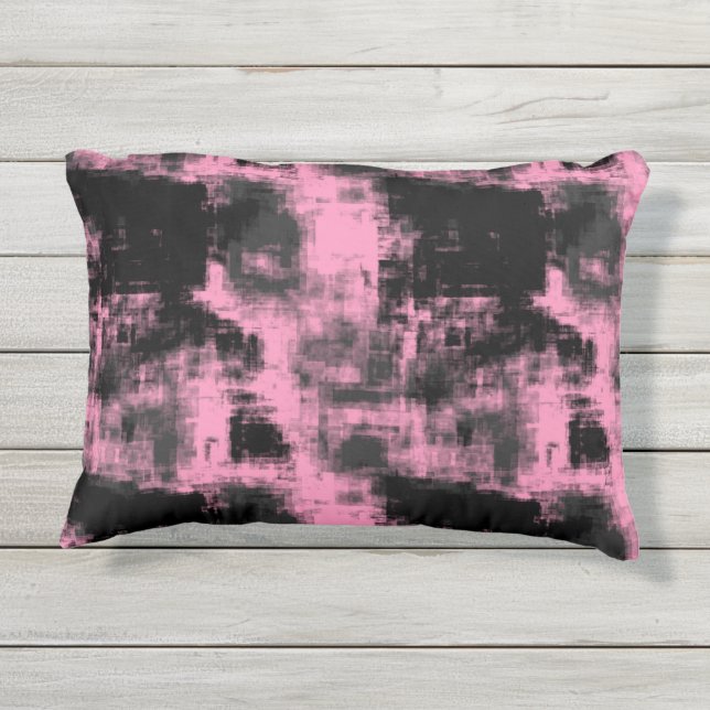 Almofada Para Ambientes Externos Preto e Cinza rosa (Verso)