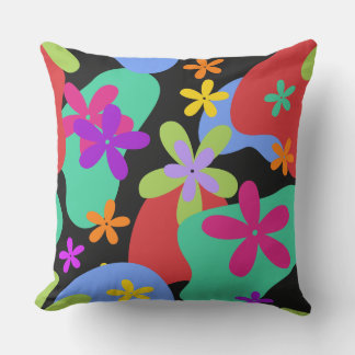Almofada Para Ambientes Externos Retro Flores sem costura