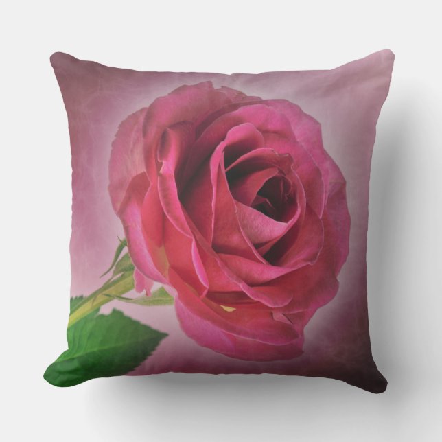 Almofada Para Ambientes Externos Rosa vermelha (Frente)