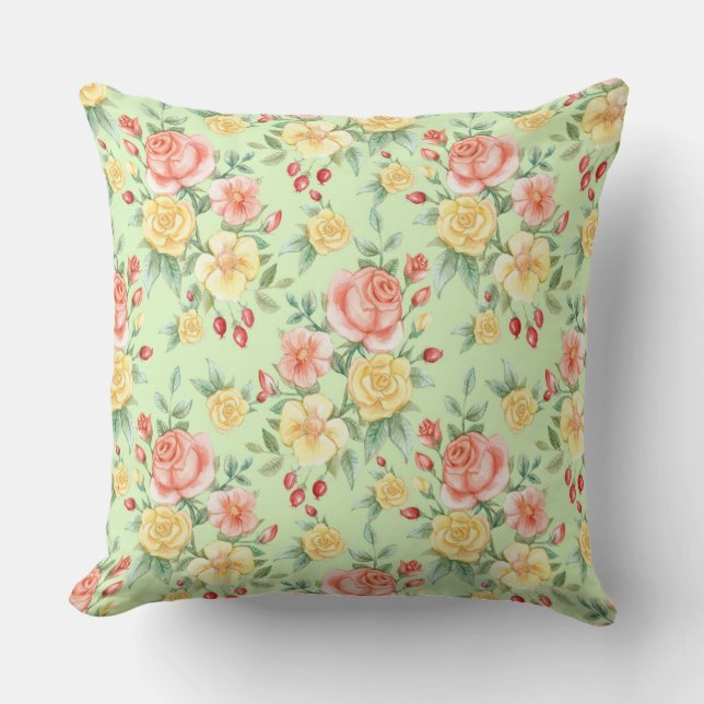 Almofada Para Ambientes Externos Rosas (Frente)
