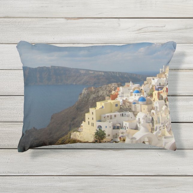 Almofada Para Ambientes Externos Santorini no Sol da Tarde (Frente)