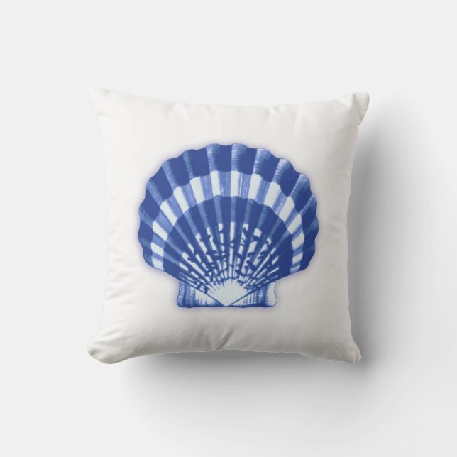 Almofada Para Ambientes Externos Scallop Shell - azul marinho em um fundo branco (Frente)