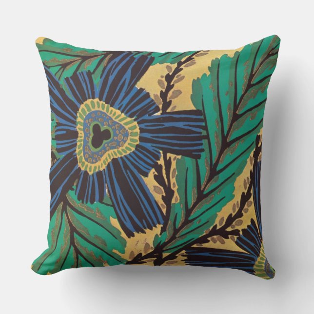 Almofada Para Ambientes Externos Séguy's Art Deco Blue Flower (Frente)