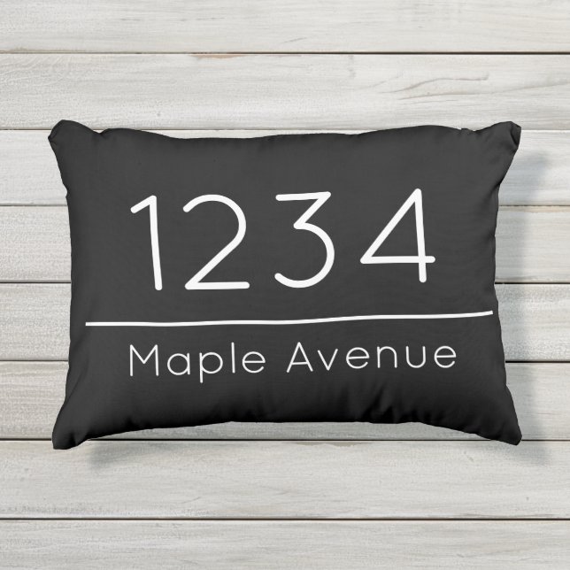 Almofada Para Ambientes Externos Seu endereço é Black White House Number Street Nam (Frente)