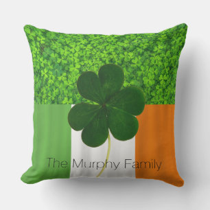 Almofada Para Ambientes Externos Shamrock Clovers Green Irish Flag Ireland Name