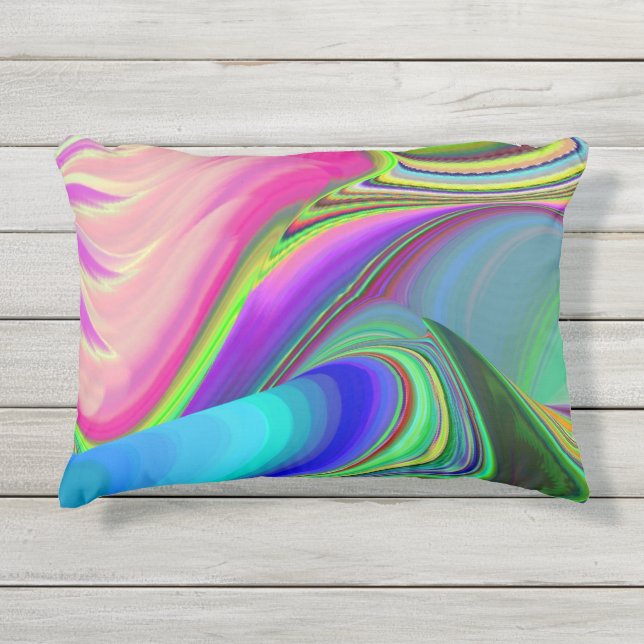 Almofada Para Ambientes Externos Summersense, Abstrato 3D Rainbowart (Frente)