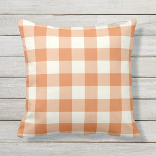 Almofada Para Ambientes Externos Tangerine Orange Outdoor - Travesseiros de Gingham