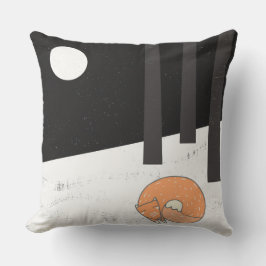 Almofada Para Ambientes Externos Tempo de inverno - Raposa dormindo - Ilustração