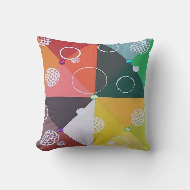 Almofada Para Ambientes Externos Travesseiro Bejeweled do pátio (Frente)