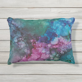 Almofada Para Ambientes Externos Travesseiro/Colorburst Inkblogues/Cor-de-rosa Verd