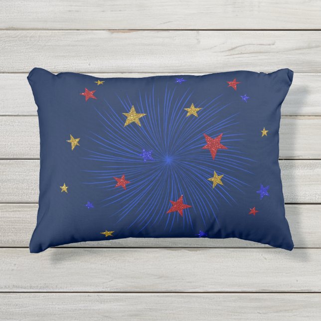 Almofada Para Ambientes Externos Travesseiro de Acento Exterior com Estrelas Dourad (Frente)