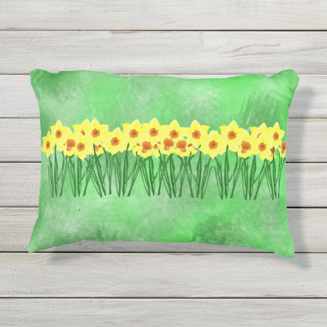 Almofada Para Ambientes Externos Travesseiro de Destaque de Daffodils Externo (Verso)
