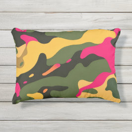 Almofada Para Ambientes Externos Travesseiro de Ênfase Abstrato Camo