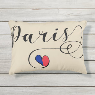 Almofada Para Ambientes Externos Travesseiro de Sotaque do Coração de Paris, Fran