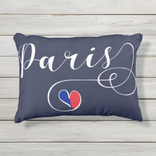 Almofada Para Ambientes Externos Travesseiro de Sotaque do Coração de Paris, Fran