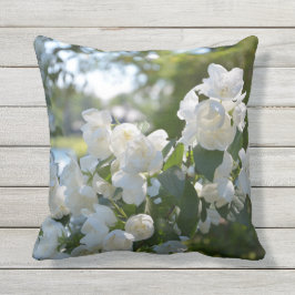 Almofada Para Ambientes Externos Travesseiro decorativo exterior das flores brancas