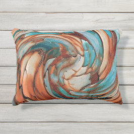 Almofada Para Ambientes Externos Travesseiro decorativo externo Rust N Blue Abstrat