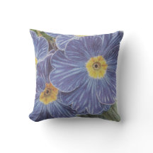 Travesseiro decorativo floral de flor azul ao ar l