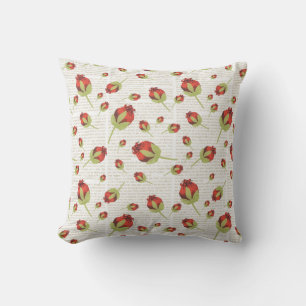 Almofada Para Ambientes Externos Travesseiro decorativo Impressão Floral Poppy