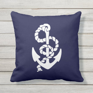 Almofada Para Ambientes Externos Travesseiro decorativo marinho azul-ancoragem náu