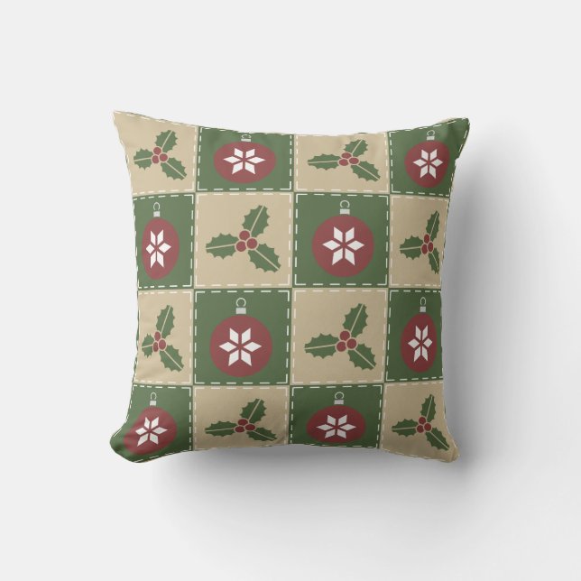 Almofada Para Ambientes Externos Travesseiro do Quilt de Natal (Frente)