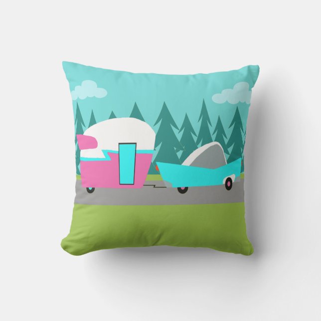 Almofada Para Ambientes Externos Travesseiro exterior retro do campista/reboque e (Frente)