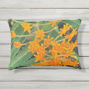 Almofada Para Ambientes Externos Travesseiro Flores Silvestres Laranja