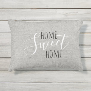 Almofada Para Ambientes Externos Travesseiro Home doce Home cinzento da casa da