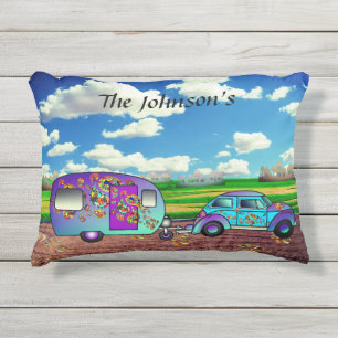 Almofada Para Ambientes Externos Travesseiro personalizado caravana da colagem