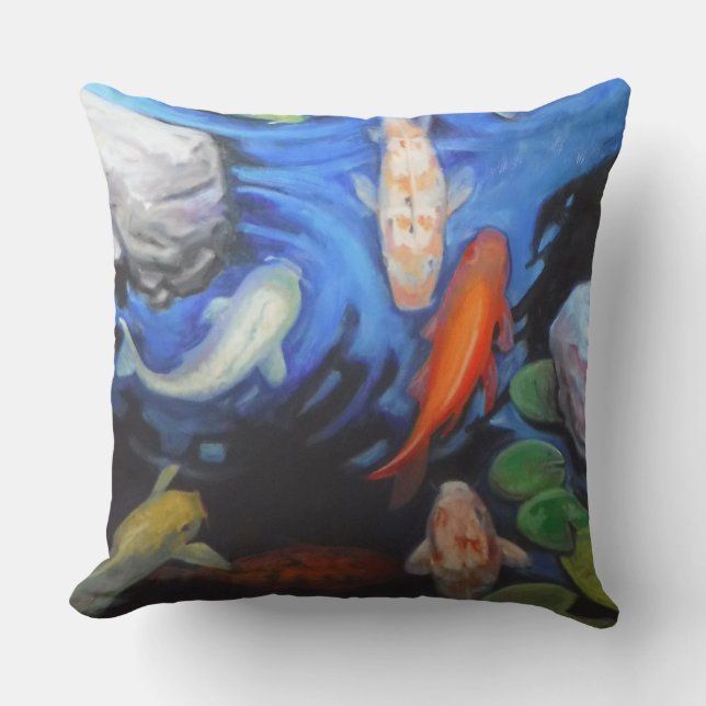 Almofada Para Ambientes Externos Travesseiros de Verão de Koi (Frente)