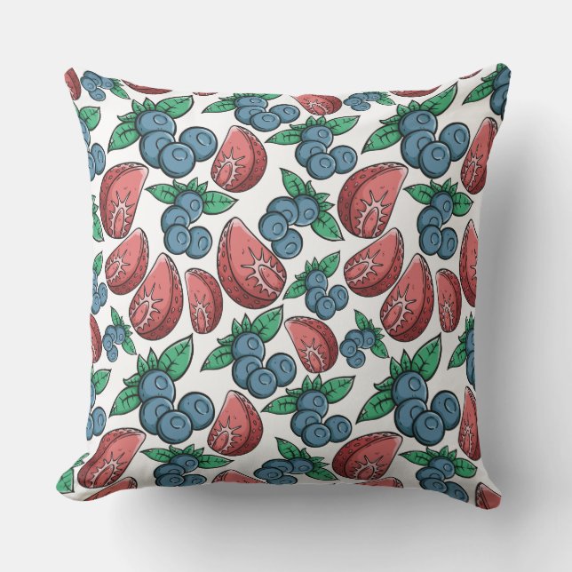 Almofada Para Ambientes Externos Travesseiros decorativos Berries Pattern (Frente)