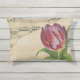 Almofada Para Ambientes Externos Vintage Victorian Music Romance Tulips