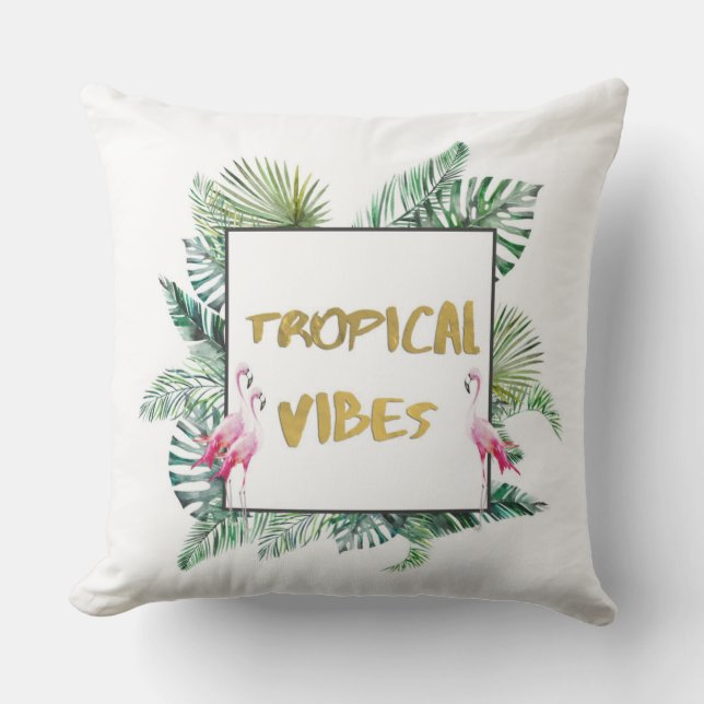 Almofada Para Ambientes Externos Vírus tropicais (Frente)