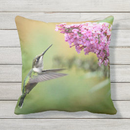 Almofada Para Ambientes Externos Wildlife Hummingbird Foto Floral