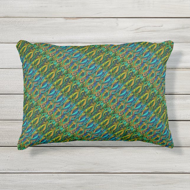 Almofada Para Ambientes Externos Wool Topped paisley (Frente)
