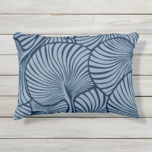 Almofada Para Ambientes Externos Zebra Fan Palm Havaiano Azul Tropical