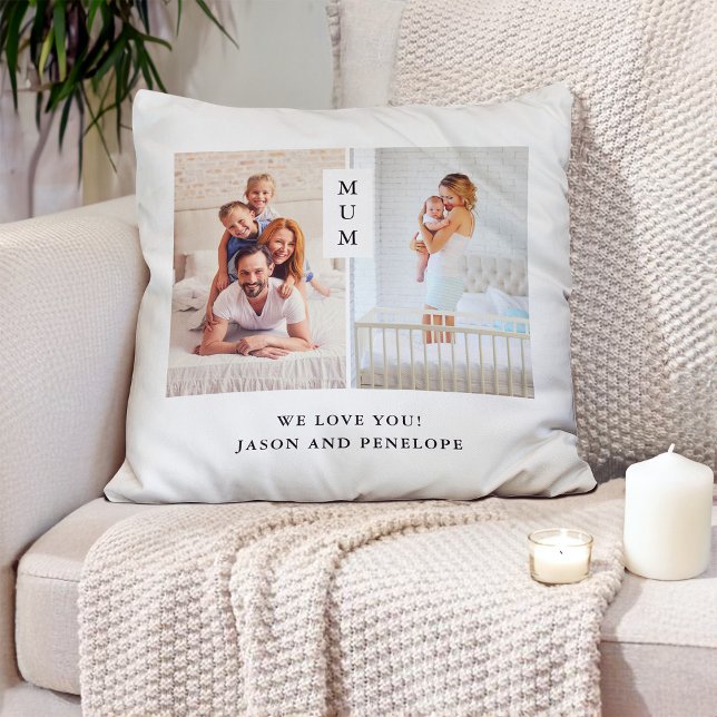 Almofada Para Mãe | Grade de Fotografias Moderna (A stylish pillow for mum with your favourite photos)