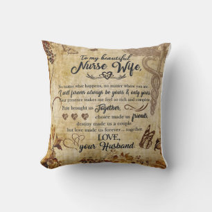 Almofada Para Minha Esposa Enfermeira Carta de Amor Marido