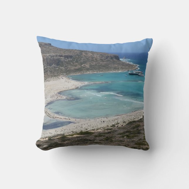 Almofada Paraíso em Creta - Travesseiro de Cushion na Lagoa (Frente)