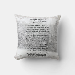 Almofada Parando por Woods Snowy Noite, Robert Frost Poem
