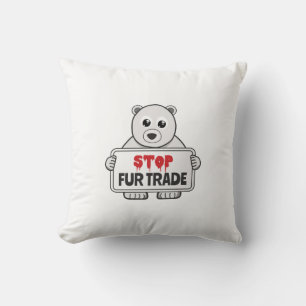 Almofada Pare o Comércio de Peles Urso Polar Triste
